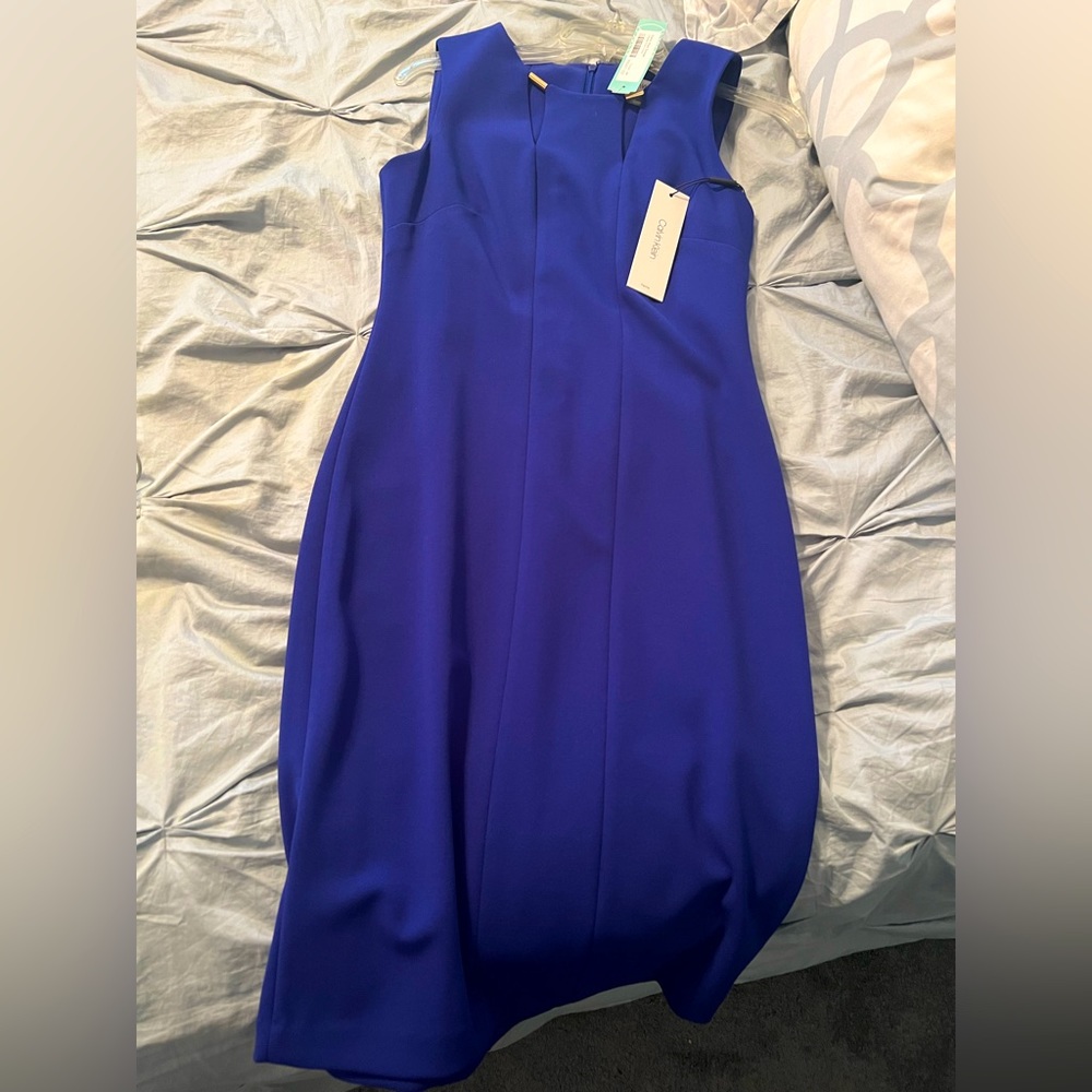 New with tags Calvin Klein blue dress.